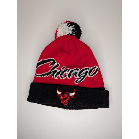 Mitchell & Ness Chicago Bulls Beanie Hat Multicolor Pom Knit Winter Hat 2012 - Picture 1 of 6